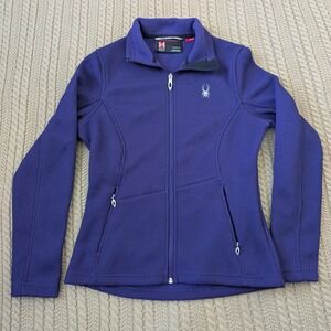 Spyder Core Sweater Full Zip Jacket Womens Medium Purple Fleece Lined Mid Layer